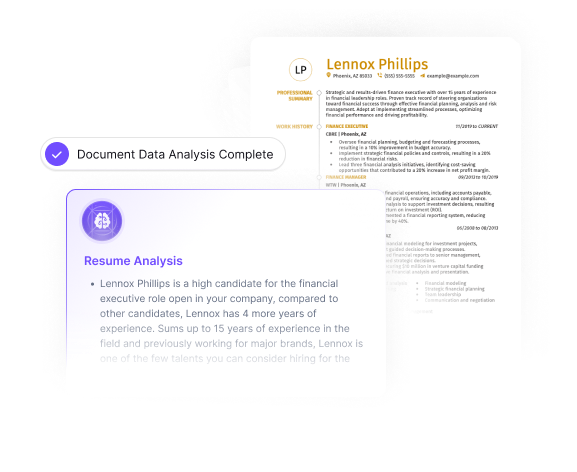 Leverage Generative AI like ChatGPT to transform resume screening. Instantly generate comprehensive skill assessments and job-fit analyses. Reduce bias and increase candidate quality while cutting screening time​