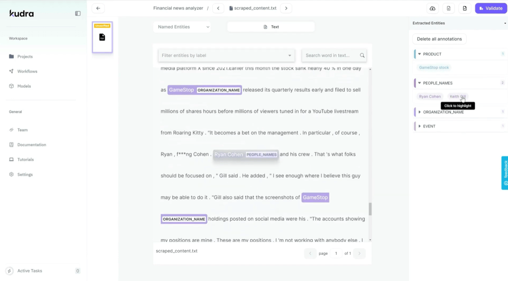 website scraping - results